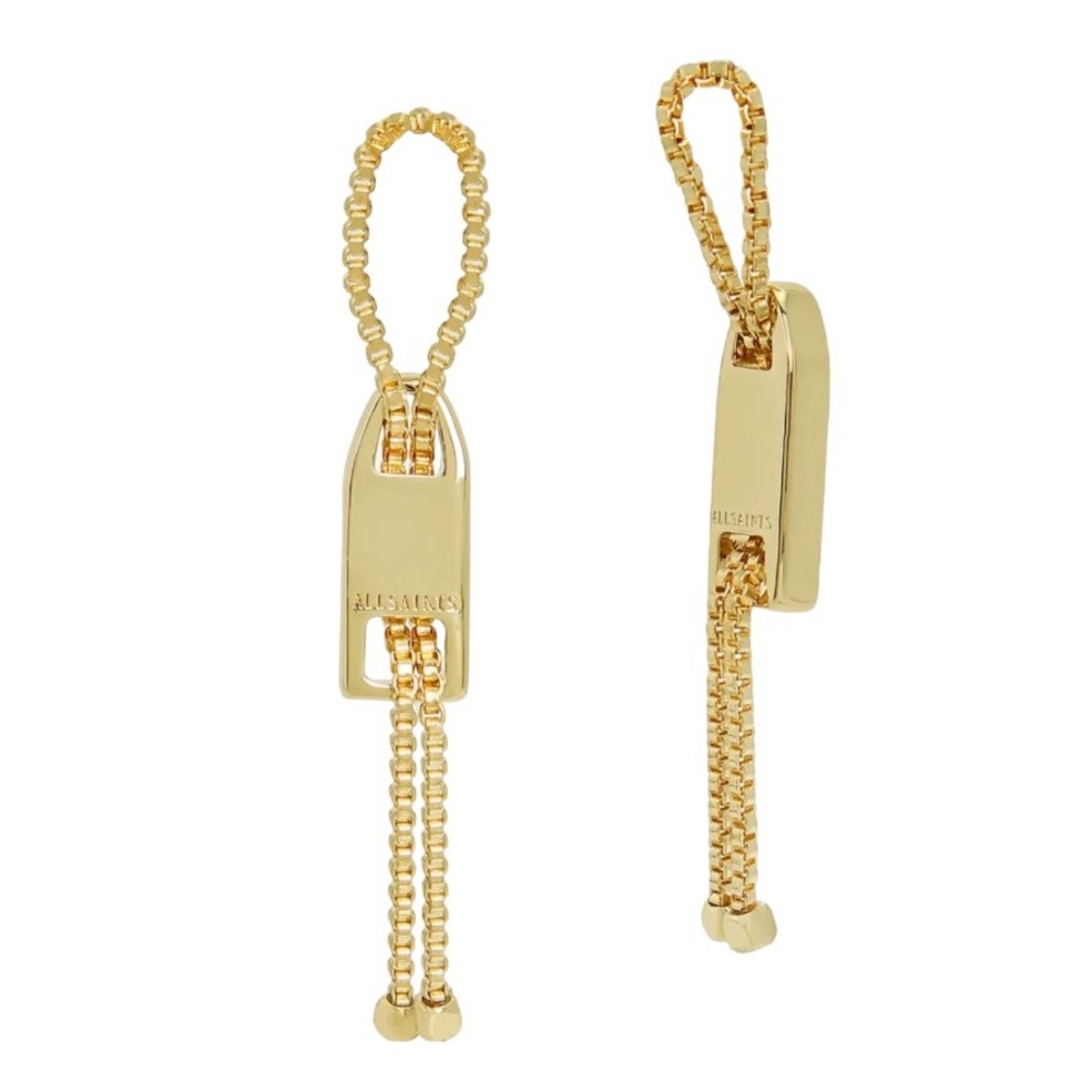 All Saints Small Box Chain Zip Drop Earrings